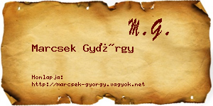 Marcsek György névjegykártya