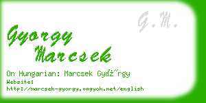 gyorgy marcsek business card